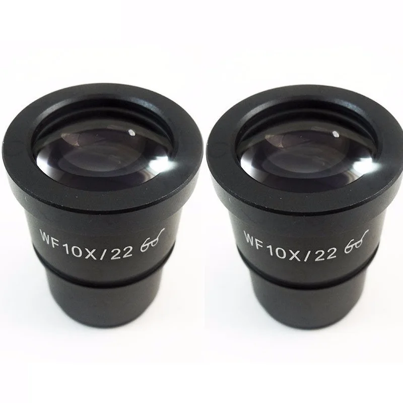 Pair WF10X Eyepiece Wide Field High Eye-point Optical Ocular Lens for Stereo Microscope Field of View 20mm or 22mm 10X