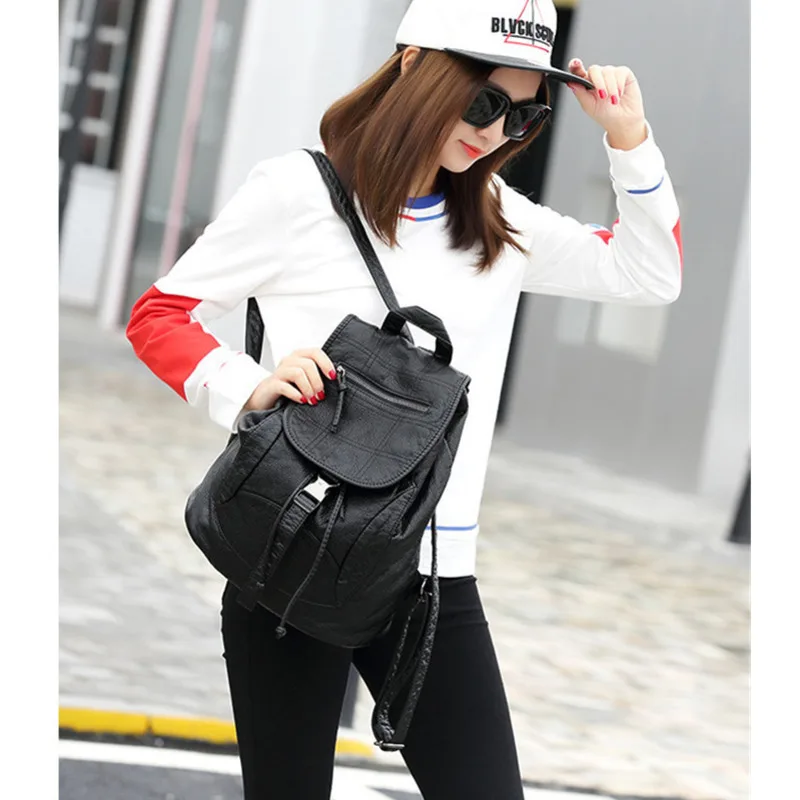 

Girls Backpacks Casual Soft Genuine Leather Tassel Backpack School Bags For Teenage Women Back Pack Sac A Femme Mochila Feminina