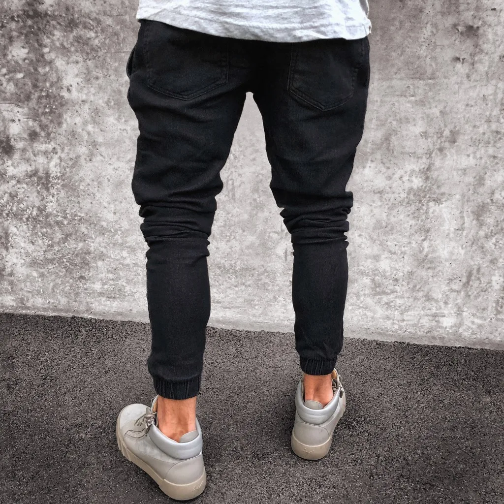Модные обтягивающие рваные джинсы в стиле хип-хоп для мужчин,, известный бренд, дизайнерские мужские потертые джинсы с дырками на коленях
