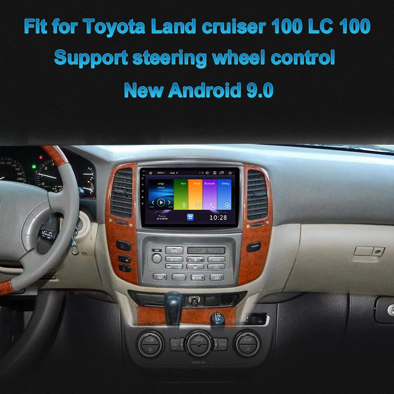 Perfect Funrover 2.5D+IPS Quca 4 Core Android 9.0 Car multimedia DVD player for Toyota Land cruiser 100 LC 100 car radio Dsp RDS BT WIFI 1