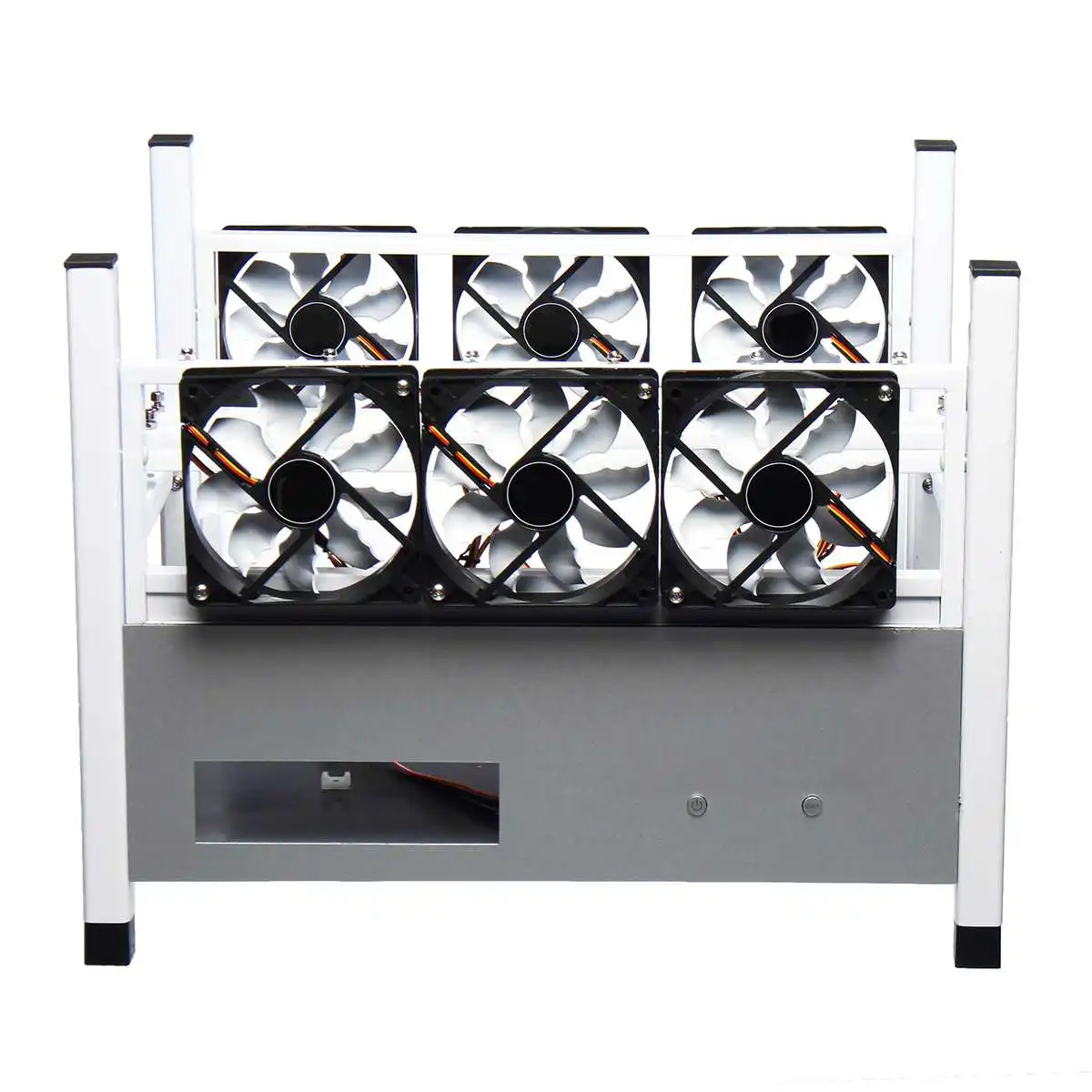 6GPU Miner Frame 6 Fans Coins Open Air Mining Frame Rig Case ETH Ethereum BX36