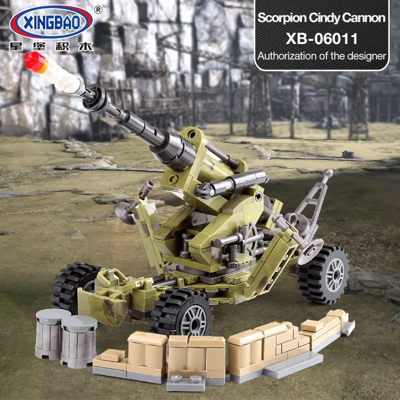

XINGBAO 06011 Genuine 350Pcs Military Series The Scorpion Cindy Cannon Set Building Blocks Bricks Educational Toys As Funny Gift