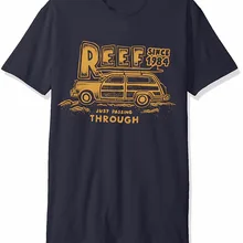 Новинка,, летняя мужская футболка с принтом Reef, с 1984 года, отличное качество, Забавный хлопок