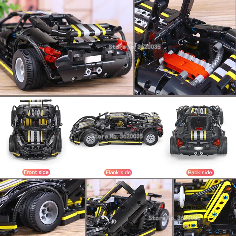 New Technology Series Building Blocks Super Black Sports Car City Racing Car Suit Model Giving Gifts To Children With Legoinglys