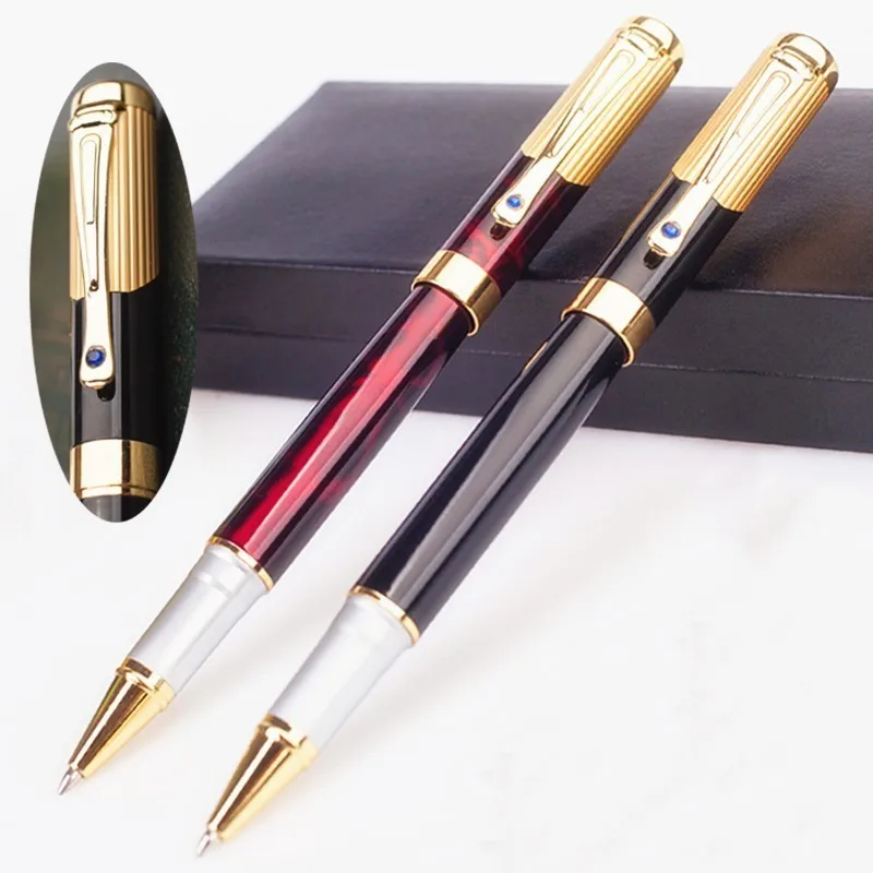 High Quality 0.5mm Black Luxury Metal Ballpoint Pen Business Rollerball