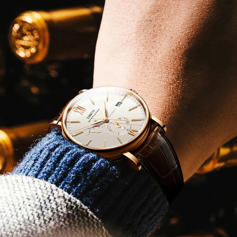  Switzerland Luxury Brand LOBINNI Men Watches Japan Automatic Mechanical Men's Clock Sapphire Genuin