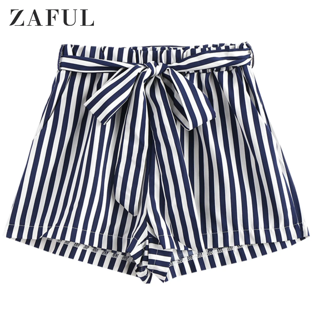ZAFUL Полосатые эластичные поясные шорты Пояс эластичная уличная одежда