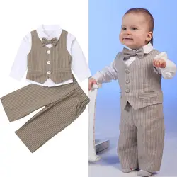 2018 г. джентльменская детская одежда для маленьких мальчиков, официальная праздничная одежда, одежда для свадьбы, рубашки с длинными