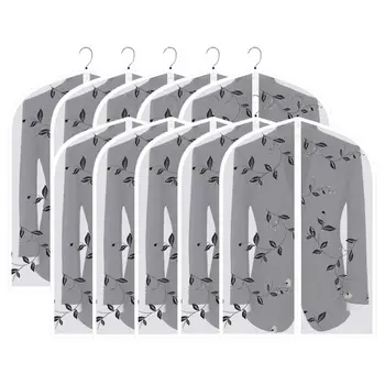 

Garment Hanging Bag, Clear Garment Bag Moth-Proof Covers 36-inch Clothes Storage for Short Closet Space Saving, Black Pattern,