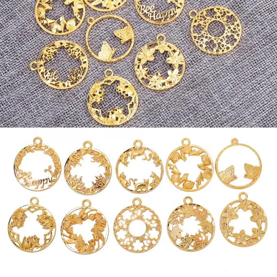 Back Bezel Charm for UV Resin Jewelry Dessert Pendant Frame Set Crafts Findings For Builder Gel c | Украшения и аксессуары