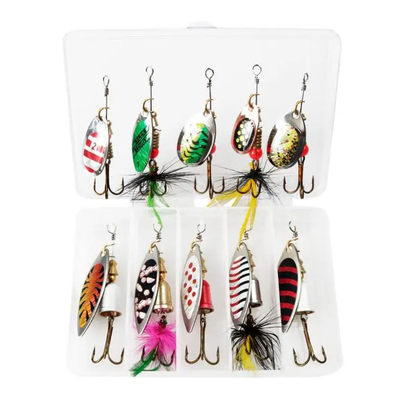 

10pcs Spiner Sequins Fishing Lures Paillette Artificial Swimbait with Treble Hook for Carp Fishing Tackle Accessories