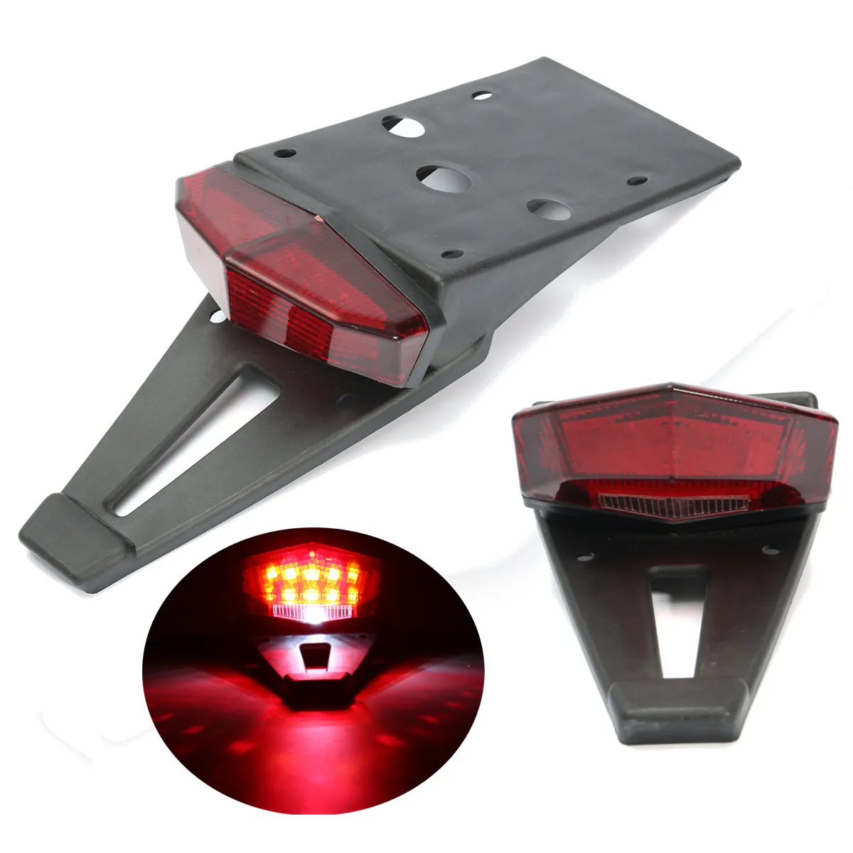 Motorcycle Rear Mudguard LED Tail Brake Light Turn Signal Indicator