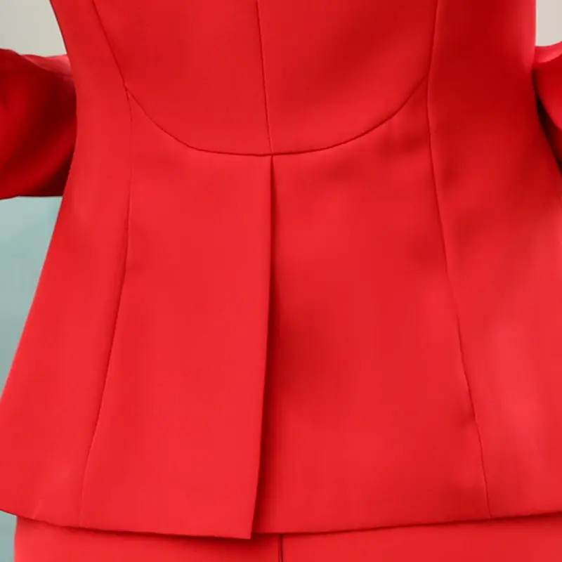 Элегантные модные топы, длинный рукав, v-образный вырез, Красный Блейзер для женщин, Тонкий деловой костюм, пиджак для офисных леди размера плюс, рабочая одежда, пальто черного цвета