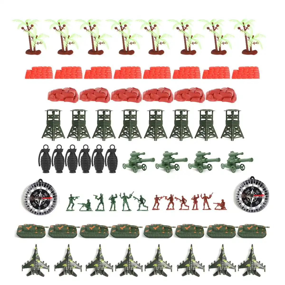  Model sandbox game Military Plastic Toy Army Men Figures & Accessories Playset Kit Gift Model Toy F