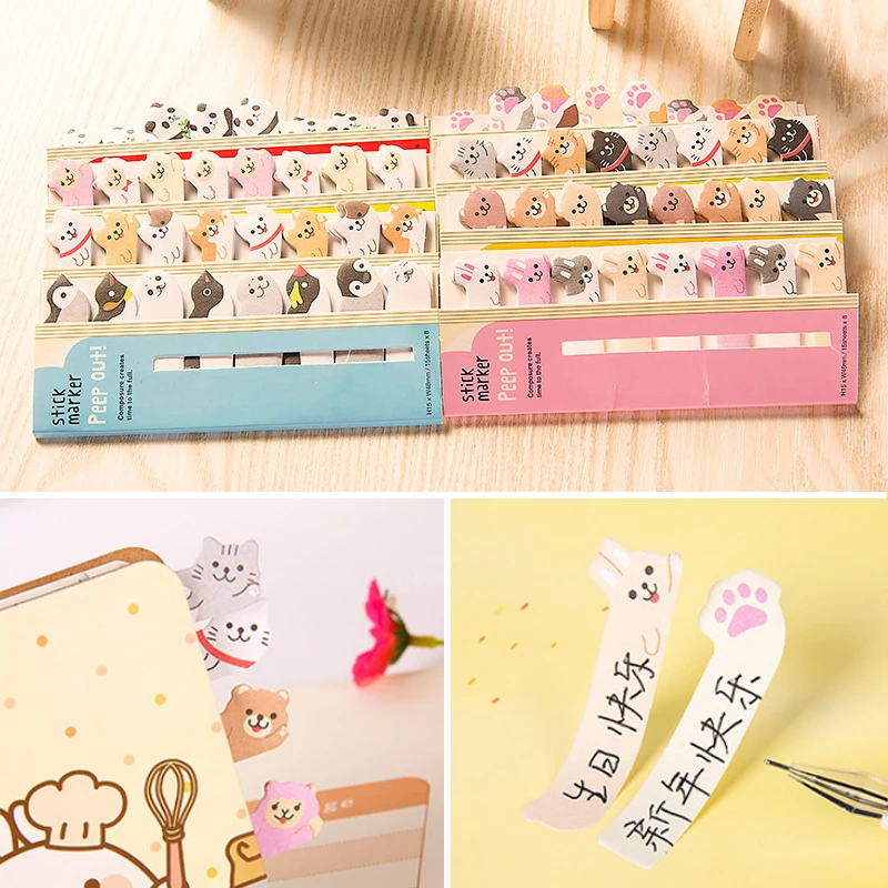 

Funny 1PC Memo Marker Bookmark Office Writing Post It Sticker Cute High Quality Point Flags Cartoon Decoration Notes label