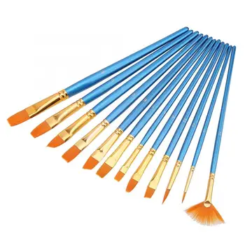 

12 PCS Nylon Hair Paintbrush Set Paint Brushes Kit Art Painting Tool Painting Brush Artes