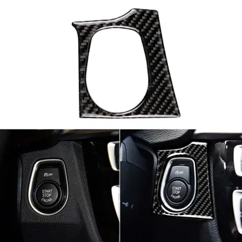 

Carbon Fiber Auto One Buttons Engine Start Stop Cover Trim Fit For Bmw F30 F34