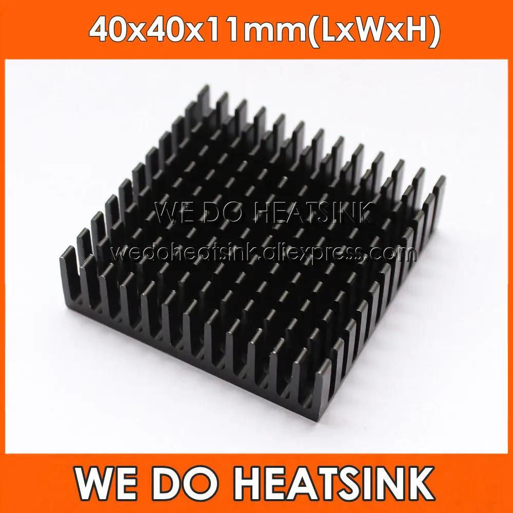 

WE DO HEATSINK 5Pcs/Lot 40*40*11 mm Black Anodize Aluminum Heat Sink Radiator Cooler For IC VGA BGA AMD Packages and LED