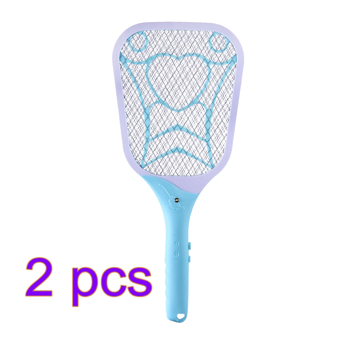 

2 pcs USB Rechargeable Mosquito Flying Swatter Bug Zapper Racket with LED Illumination Pest Control - Sky Blue