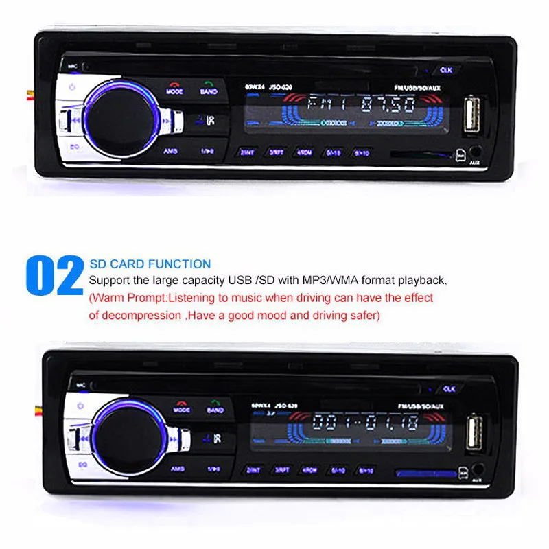 1X Автомобильный Bluetooth Радио стерео головное устройство плеер MP3/USB/SD/AUX-IN/FM In-dash 1 Din FM Aux вход с ISO портом авто аксессуары