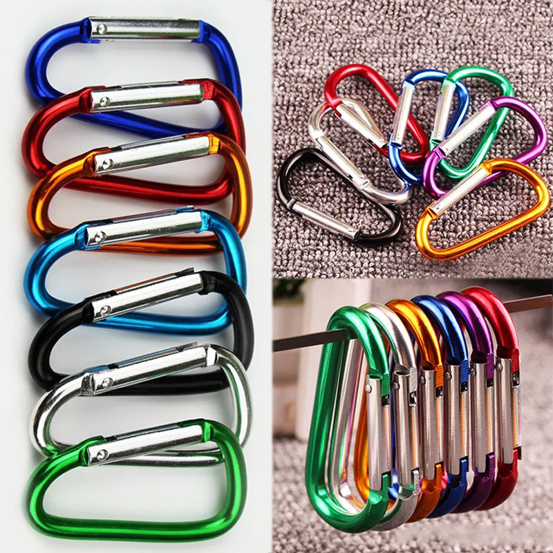 

Random Camping Multicolor Hanger Backpack Bag Parts Hiking 1PC Hot Sale Carabiner Snap Hook Water Bottle Keychain Aluminum