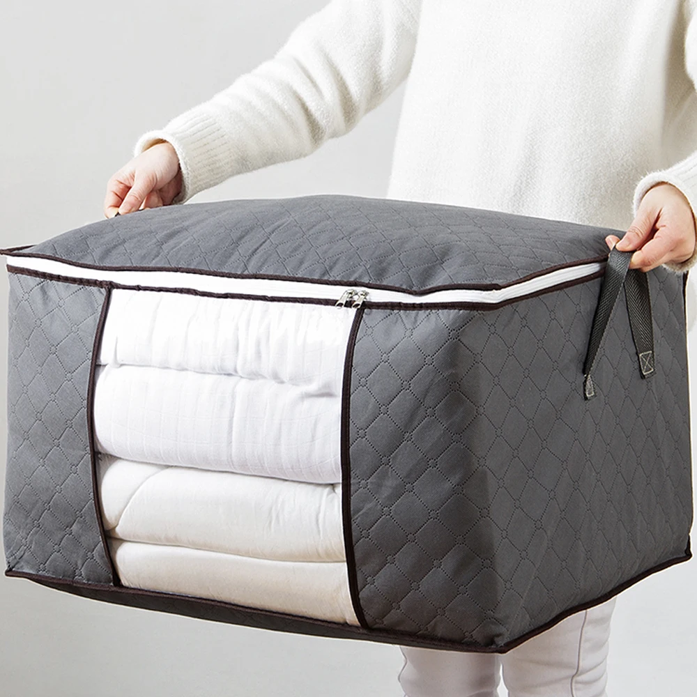 

Portable Thick Oxford Clothing Storage Bag Organizer 60*40*35cm Folding Closet Organizer For Pillow Quilt Blanket Bedding