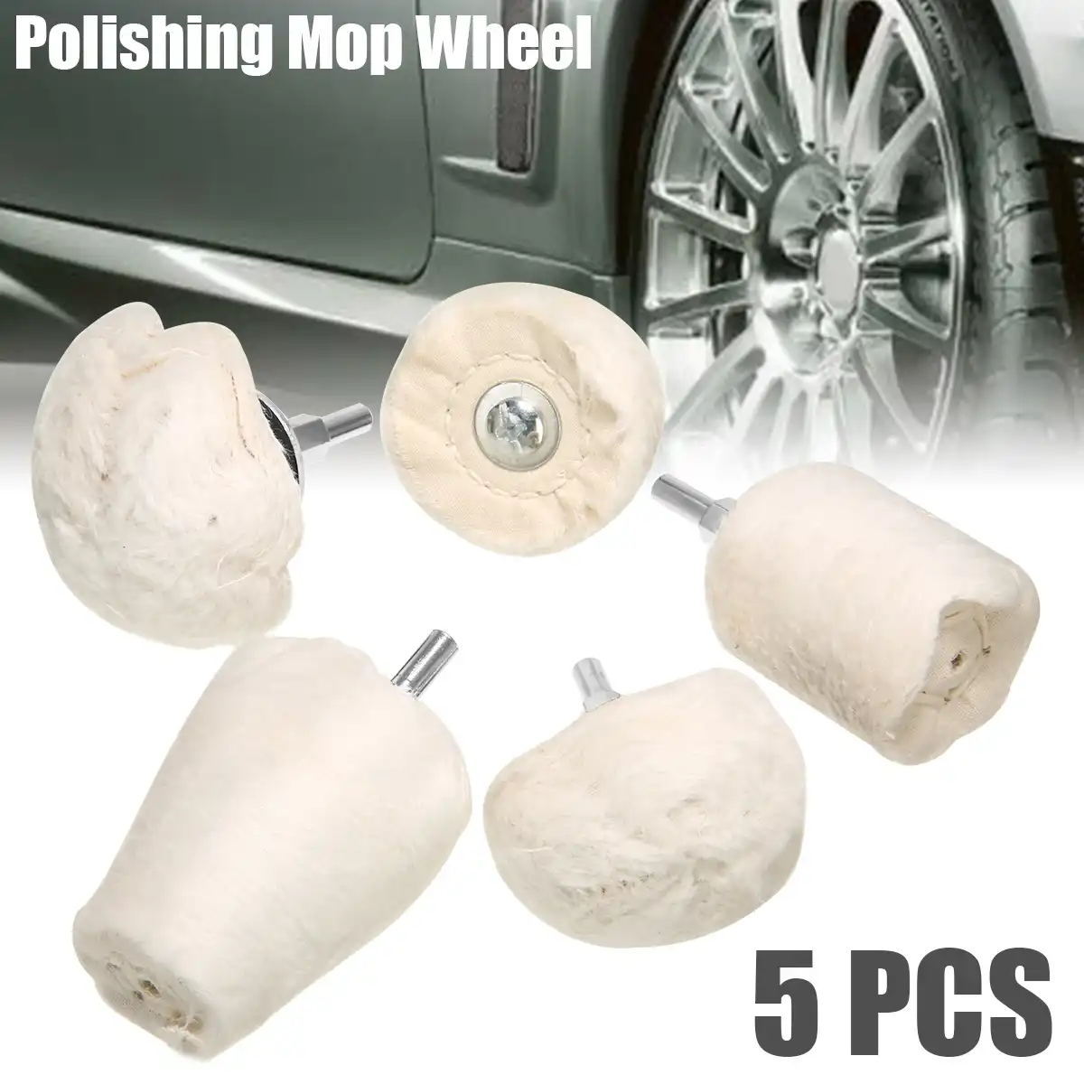 5pcs Buffing Pad Polishing Mop Wheel Kit Drill Attachment Set Tool Metal Plastic