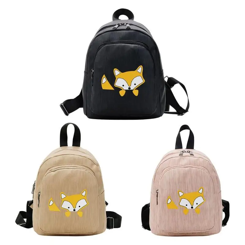 

Cute Cartoon Fox Print Backpacks Women Travel School Bags Girls Book Bags