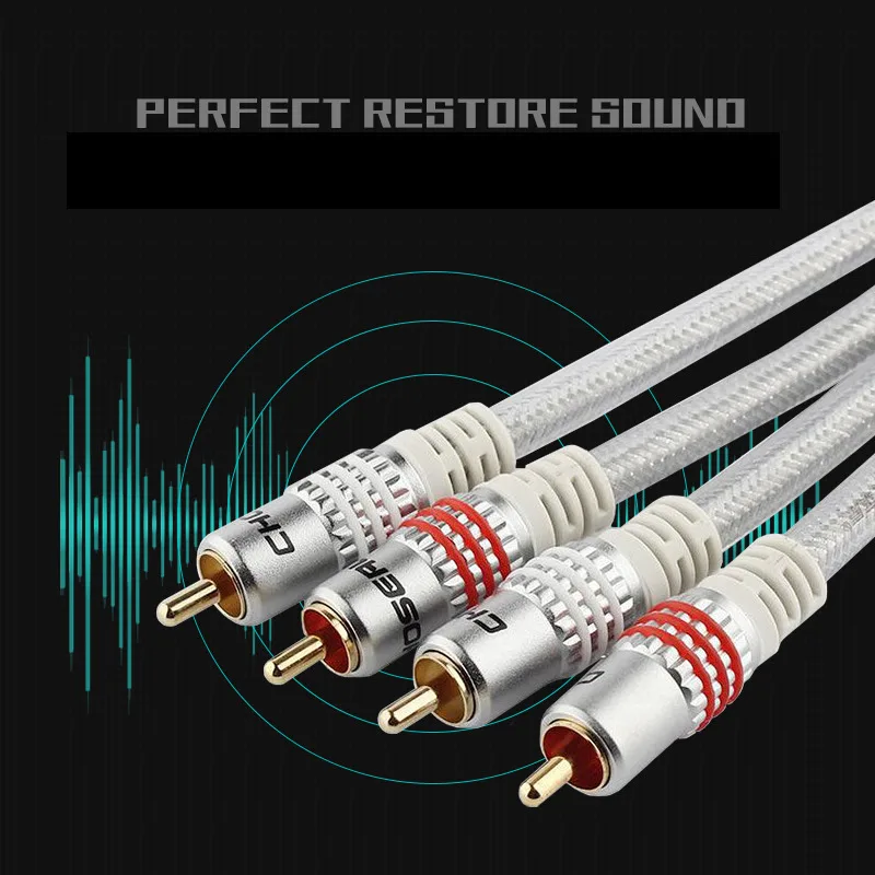 Кабель RCA Choseal позолоченный 2RCA к мужской аудио видео кабель для dvd