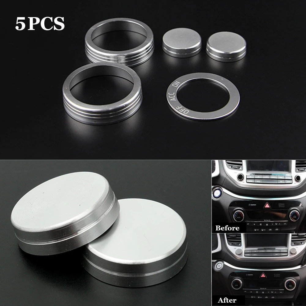

For 2016+ Hyundai Tucson Interior Air Condition Button Ignition Ring Cover Trim