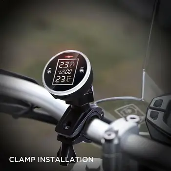 

New Motorcycle Wireless TPMS Universal Motorcycle Tire Pressure Monitoring System Real-time Display Safety Cycling