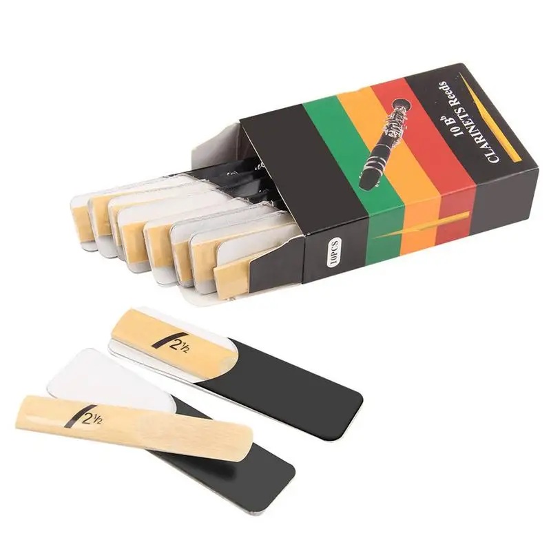 

10 PCS Clarinet Reed Strength 2.5 2-1/2 Reed Bamboo Musical Instrument Accessorizes