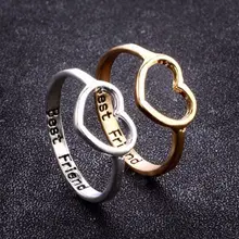 Кольца с сердечками, лучшее кольцо для друга, подарки для девочек, ювелирные изделия дружбы BFF, Женское Обручальное кольцо в форме сердца для женщин