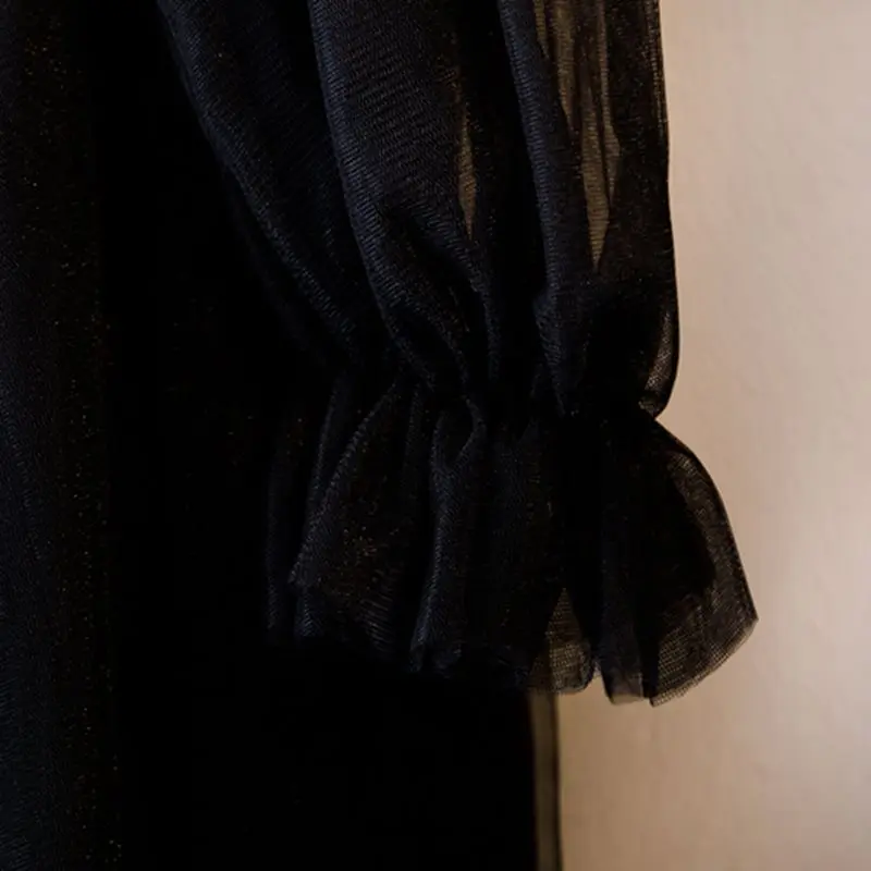 Dressv black v neck evening dress long sleeves backless appliques floor length wedding party formal dress evening dresses