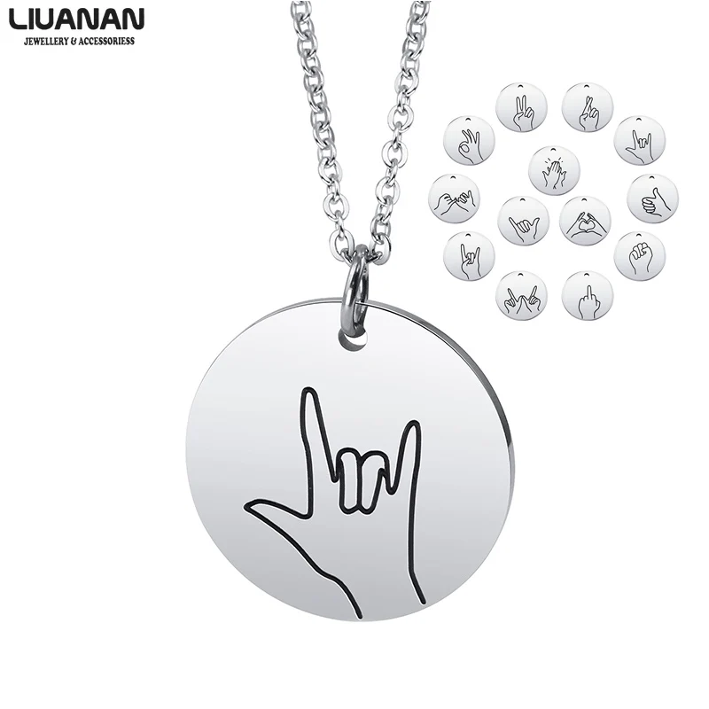 Sister Gifts Best Friend Necklaces Love You Hand Gestures Necklace Cool Gift Ideas for Daughters Fun Gifts for Awesome Ladies