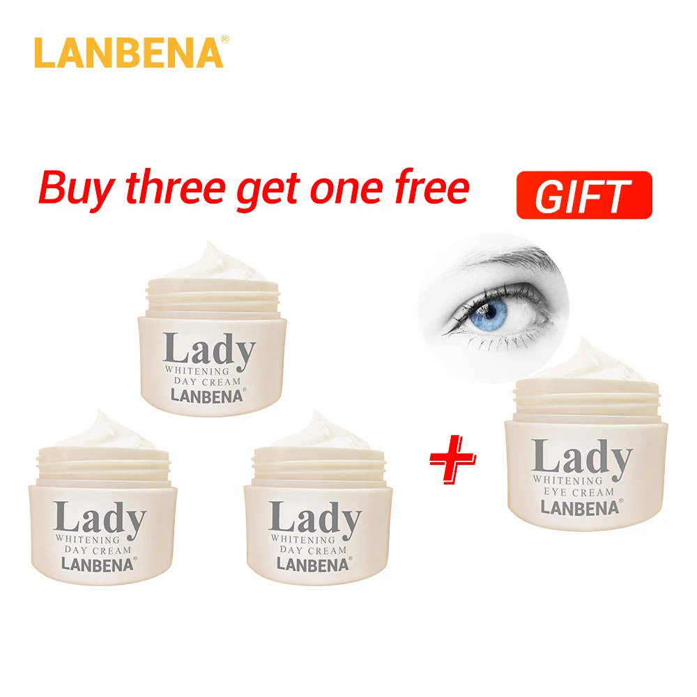 Купить 3 получить 1 подарок Lanbena отбеливающий увлажняющий крем для лица