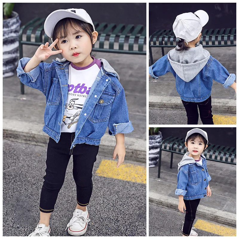 

Denim Jacket for Girls Hooded Jackets for Teenage Kid Clothes Children Spring Autumn Casual Jackets Windbreaker Jacket for Boy