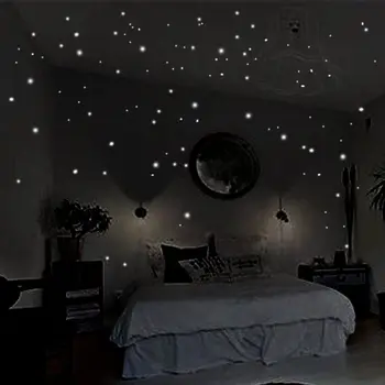 

407PCs Wall Stickers Wall Decor Glow In The Dark Star Vinyl Sticker for Kid Room