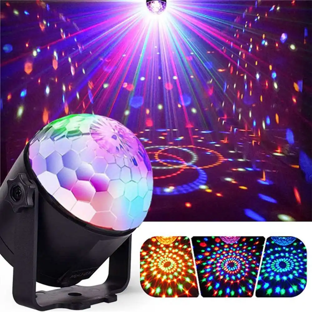 

ARILUX DJ 7W RGB Stage Effect Light Voice Activated Remote Control LED Crystal Magic Ball Stage Light for Bar Show AC100-240V