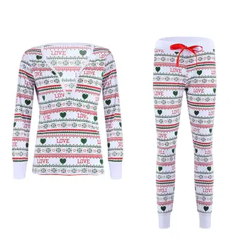 

Winter New Women Xmas Pajamas Night Wear Christmas Print Long Sleeve Lounge Tops Pants Ladies Sleepwear Christmas
