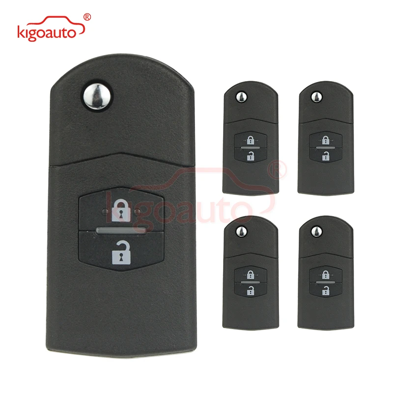 Складной откидной ключ Kigoauto 5 шт. 2 кнопки замена для Mazda 3 6 2005 2006 2007 2008 2009 2010 пульт