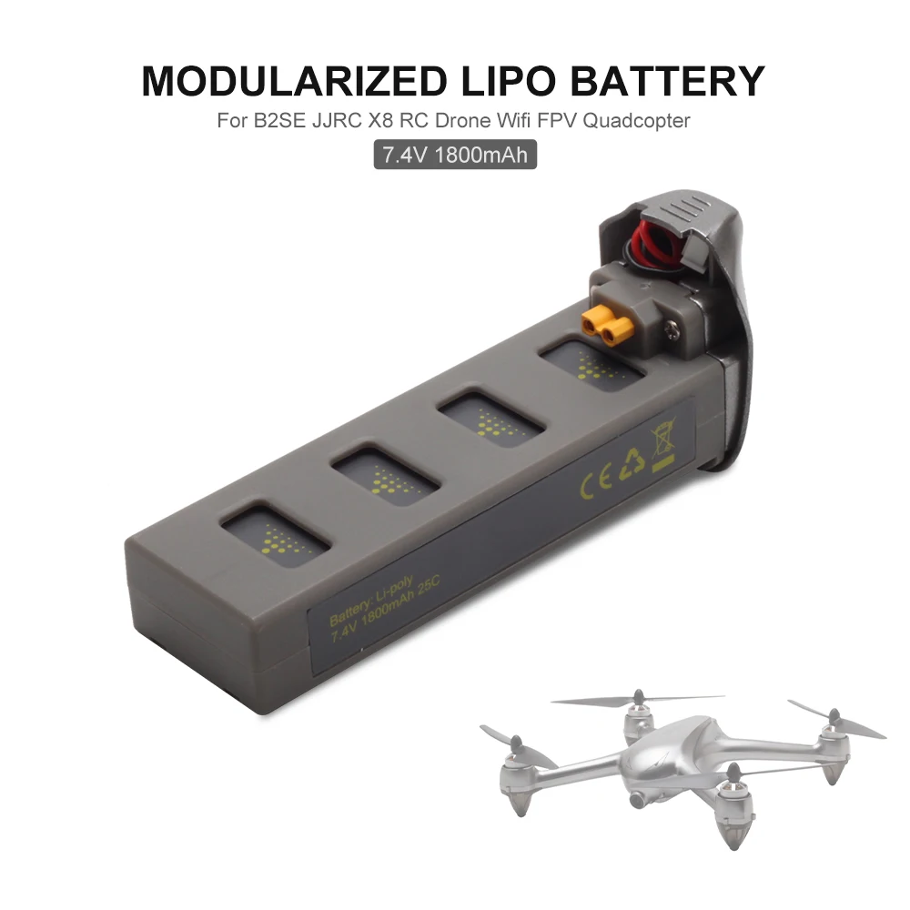 Drone with Camera 7.4V 1800mAh Modularized Lipo Battery for MJX B2SE JJRC X8 RC Drone Wifi FPV RC Quadcopter