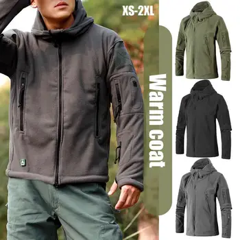 

Men Jacket Coat Military Tactical fleece jacket Uniform Soft Shell Casual Hooded Jacket Men Thermal army Clothing