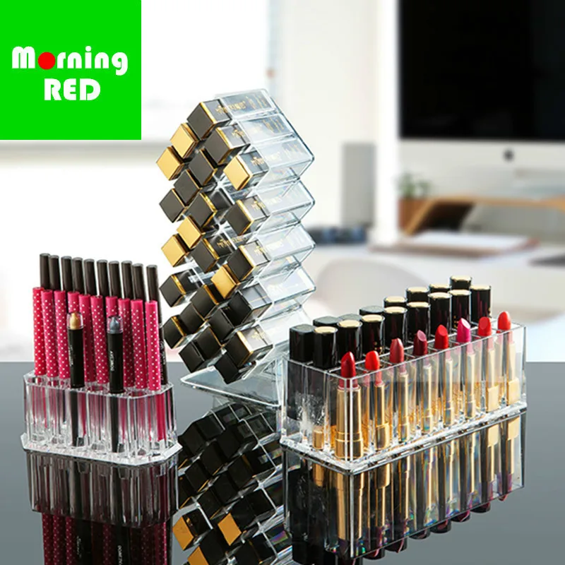 

A Variety of Shapes Transparent Acrylic Plastic Cosmetics Storage Rack Fashion Lipstick Display Stand Eyebrow Pencil Tissue Tube