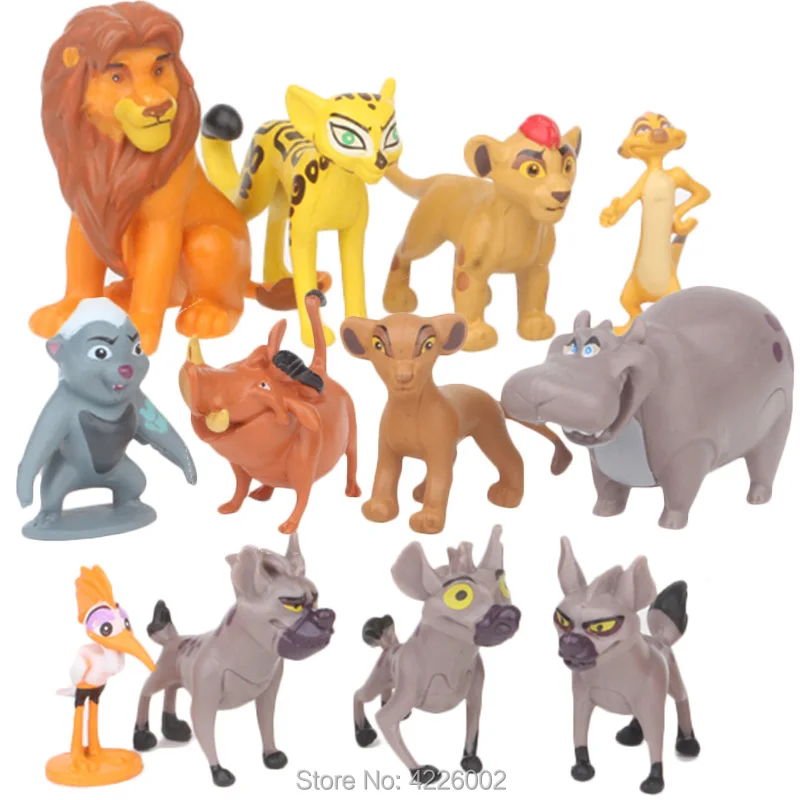 12 шт. в упаковке футболки с рисунками льва гвардии King Kion Симба ПВХ Фигурки Bunga Beshte