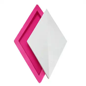 

Silicone Mould Rhombic Cement Wall Tile Decoration Flowerpot Silicone Mold TV Plaster Background Wall Mould