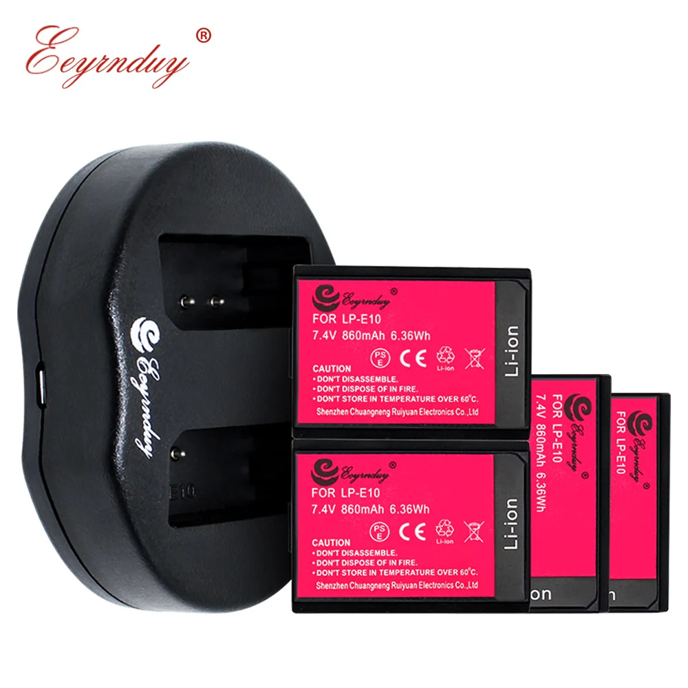 4 шт. LP E10 батарея + 1 USB двойное зарядное устройство для Canon EOS 1100D 1200D 1300D Kiss X50 X70 X80 Rebel