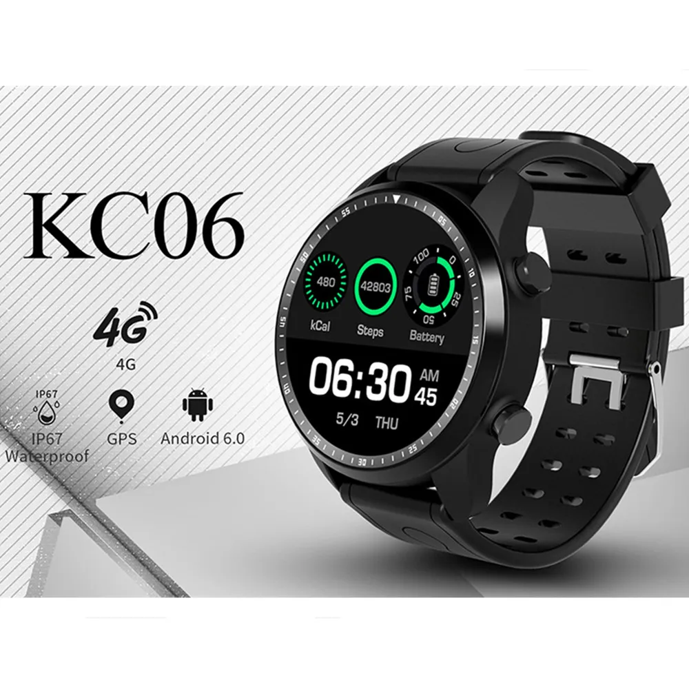 KingWear KC03/KC06 4G Смарт-часы телефон 1 3 дюймов Android 6 0 MTK 6737 2 GHz GB Оперативная память 16 Гб