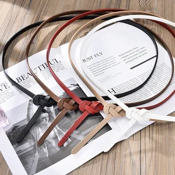 

Luxury Brand Women Belts Thin Leather Fashion Design Strap Female Nice Quality Cinto Feminino Original 110cm