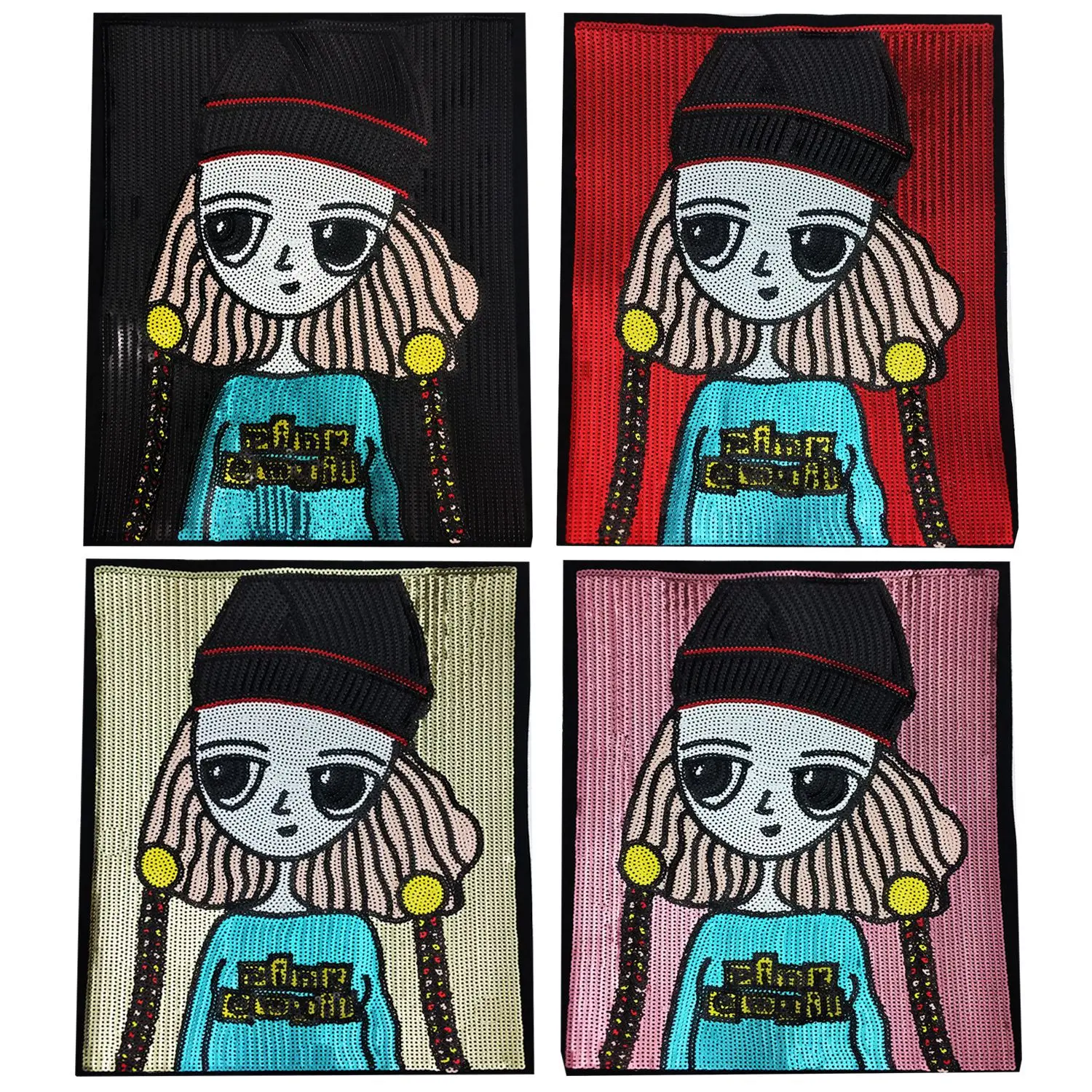 

GUGUTREE embroidery Sequins big girl patches Stargirl patches badges applique patches for clothing ZK-36